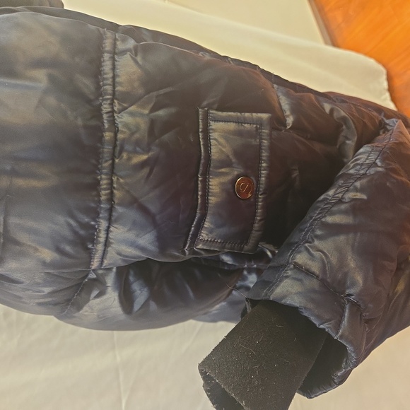 S13 New York Kylie Gloss Hooded Down Puffer Jacket Navy Womens Size Medium - Picture 6 of 12